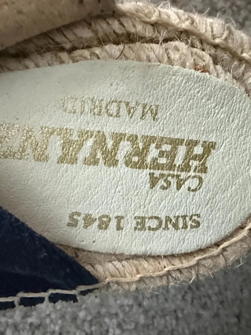 Navy/Taupe NWOT Casa Hernanz in Madrid, Spain Espadrilles Size 40 Or Womens 9